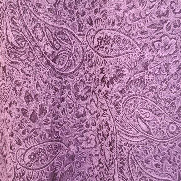 STUDIO C Vintage Purple Paisley V-Neck Butterfly Sleeve Flowy Dress, Size 20 - Picture 5 of 7